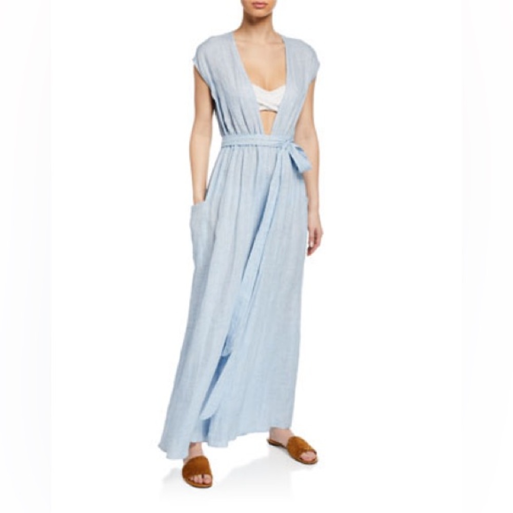 Mara Hoffman Whitney Deep V Swim Coverup Jumpsuit